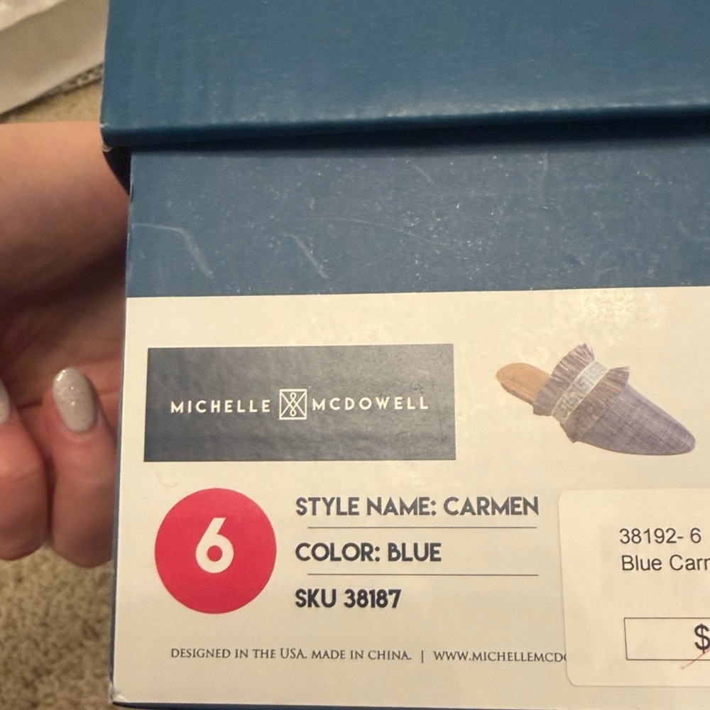 Michelle McDowell Blue Fringe Mules - Picture 7 of 7